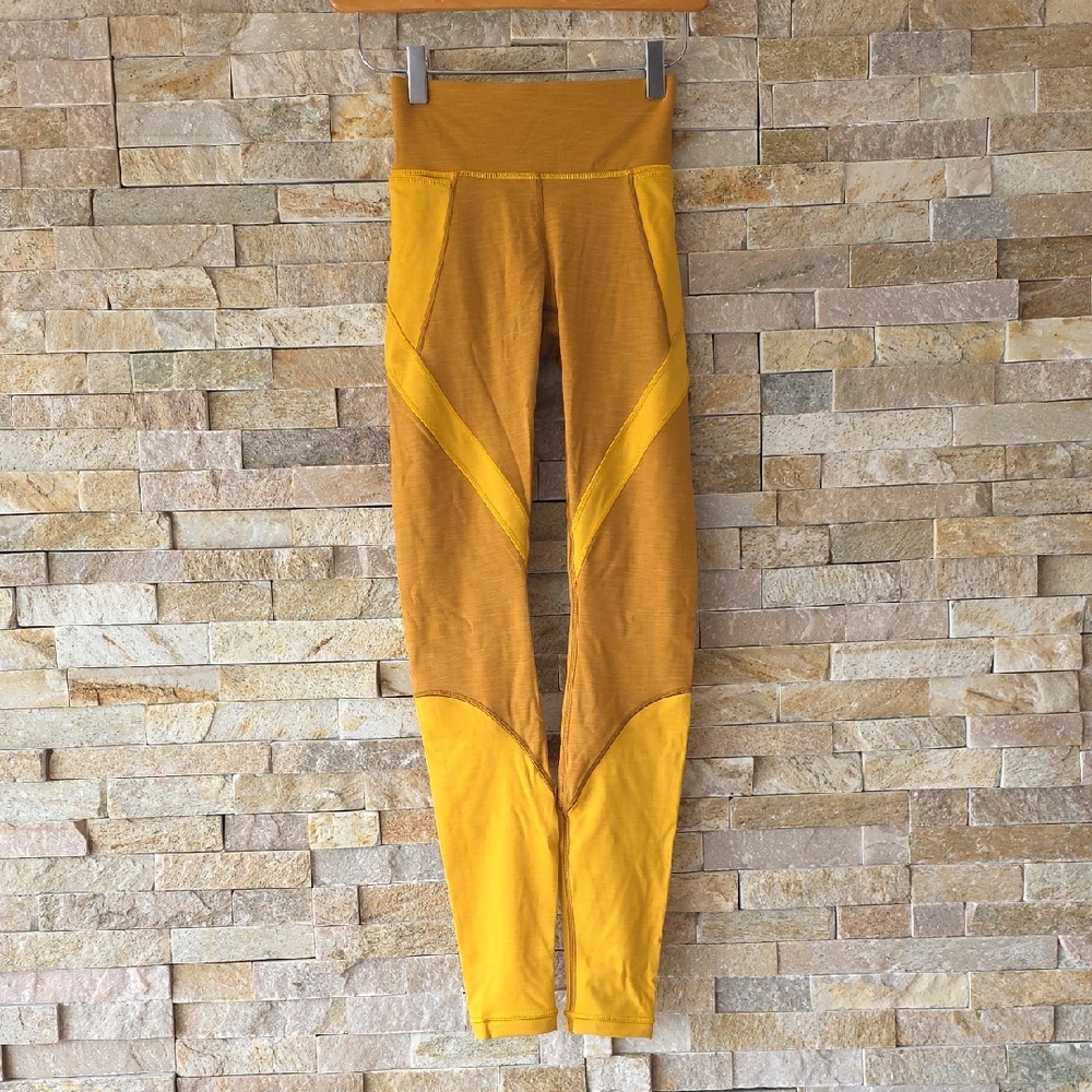 lululemon athletica Mustard Yellow Colorblock High-Rise Leggings